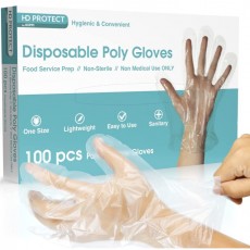 Keppi 100 Pack Disposable Plastic Gloves