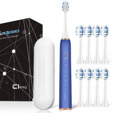 Kingeroes sonic toothbrush plus - 8 Large Brush Heads & Travel Case Included